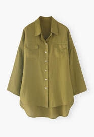 Oversize-Hemd, Limette, webstill