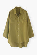 Oversize-Hemd, Limette, webstill