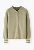 Gestrickte Jacke, Helles Khaki, webstill
