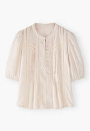 Bluse mit Biesen, Bl&uuml;te, webstill