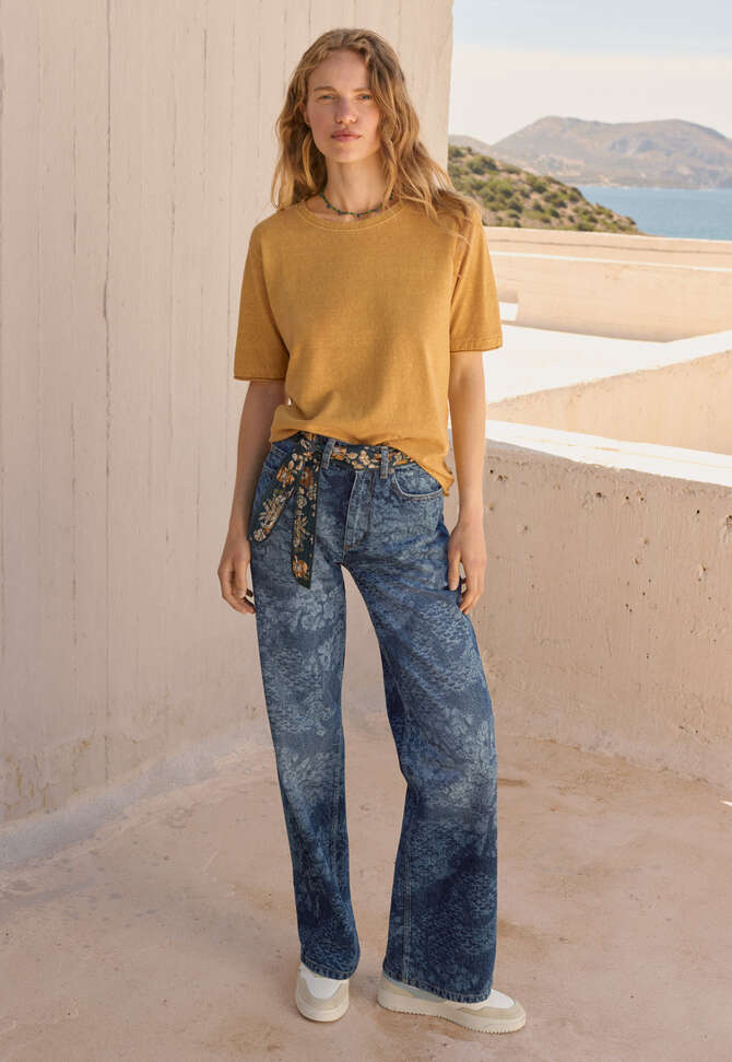 Kastiges T-Shirt, Goldgelb, completeTheLook