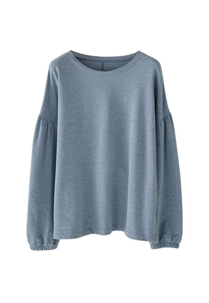 Pullover mit Blouson&auml;rmeln, Himmelblau, completeTheLook