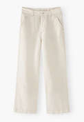 Hose mit Profiltaschen, Elfenbein, webstill
