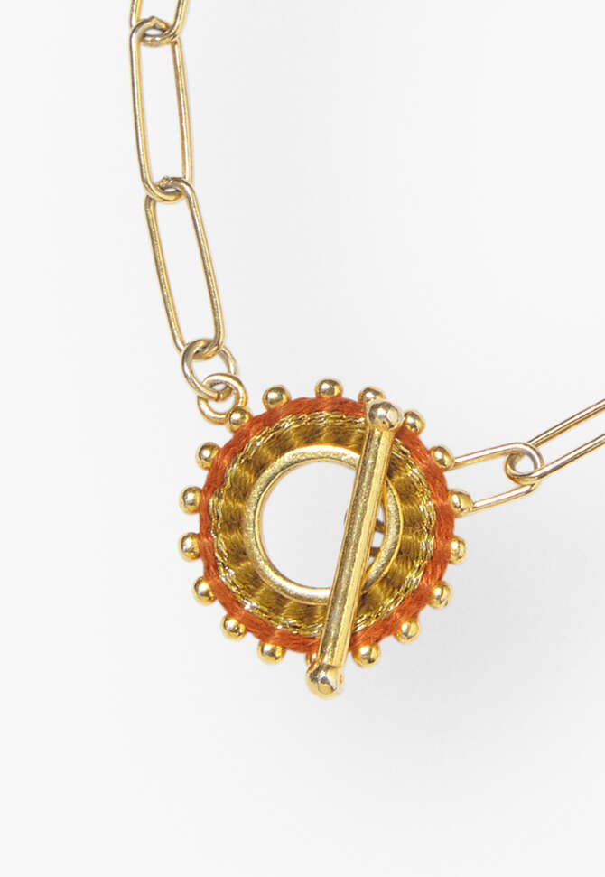 Gliederarmband, Gold/Rot, completeTheLook