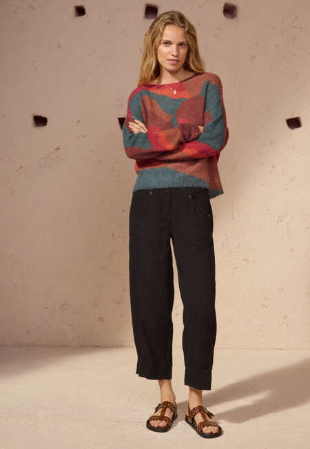 Bedruckter Pullover, Gew&uuml;rzrot, completeTheLook
