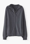 Hoodie mit Rei&szlig;verschluss, Metallgrau, webstill