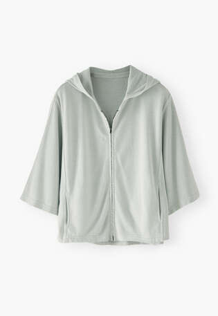 Hoodie mit Rei&szlig;verschluss, Eis, webstill