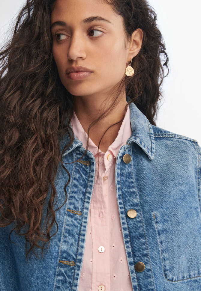 Denim-Jacke, Helle Waschung, completeTheLook