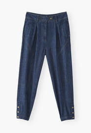 Schmal zulaufende Hose, Dunkle Waschung, webstill