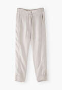 Schmal zulaufende Hose, Warmes Grau, webstill