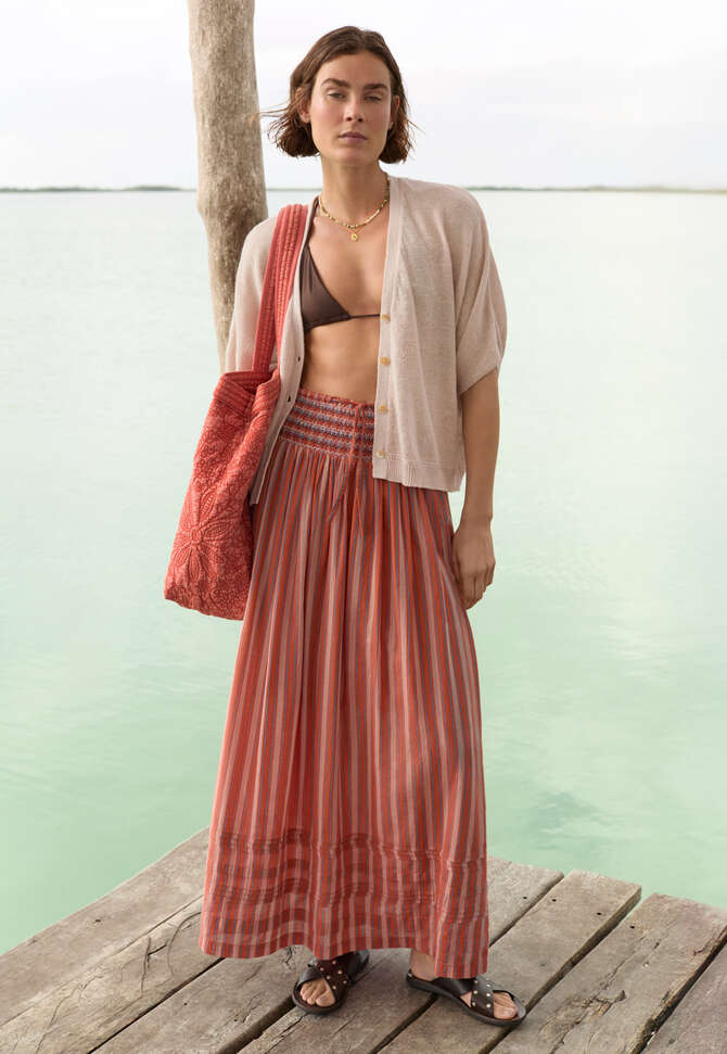 Gestreifter Rock, Gebranntes Orange, completeTheLook