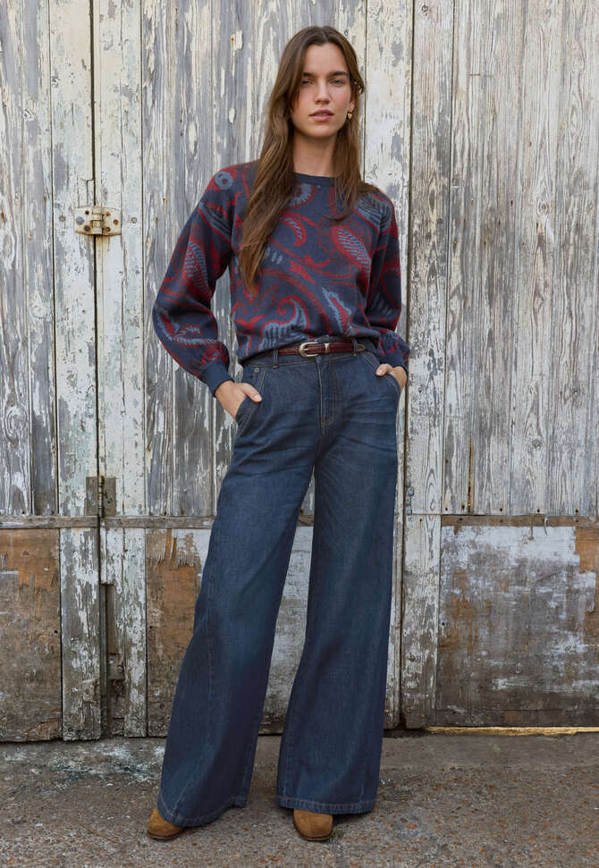 Jacquardpullover, Tinte/Himbeere, completeTheLook