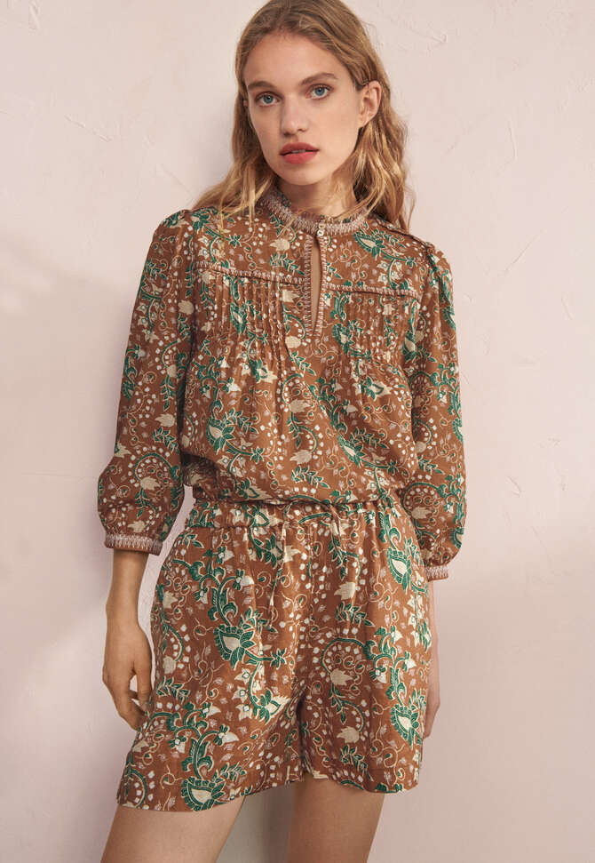 Bedruckte Shorts, Rost, completeTheLook