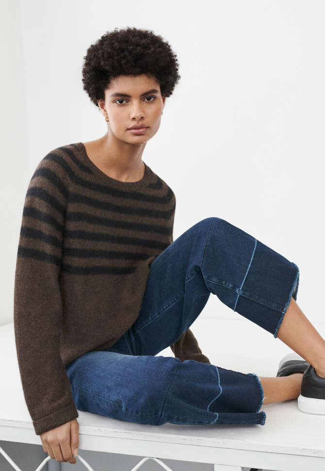 Ausgestellte Jeans mit weitem Bein, Alternative Waschung, completeTheLook