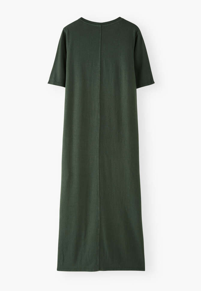 Kleid mit V-Ausschnitt, Dunkles Flaschengr&uuml;n, completeTheLook