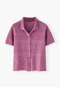 Strickhemd, Zartes Magenta, webstill