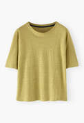 Kastiges T-Shirt, Gelbe Limette, webstill