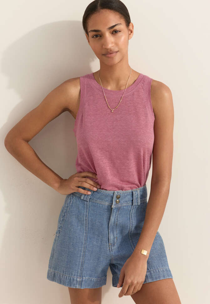 Streifen-Shorts, Helle Waschung, completeTheLook