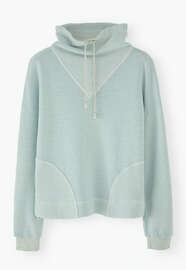 Sweatshirt mit Trichterkragen, Eisblau, webstill