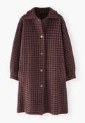 Karierte Jacke, Burgunder, webstill