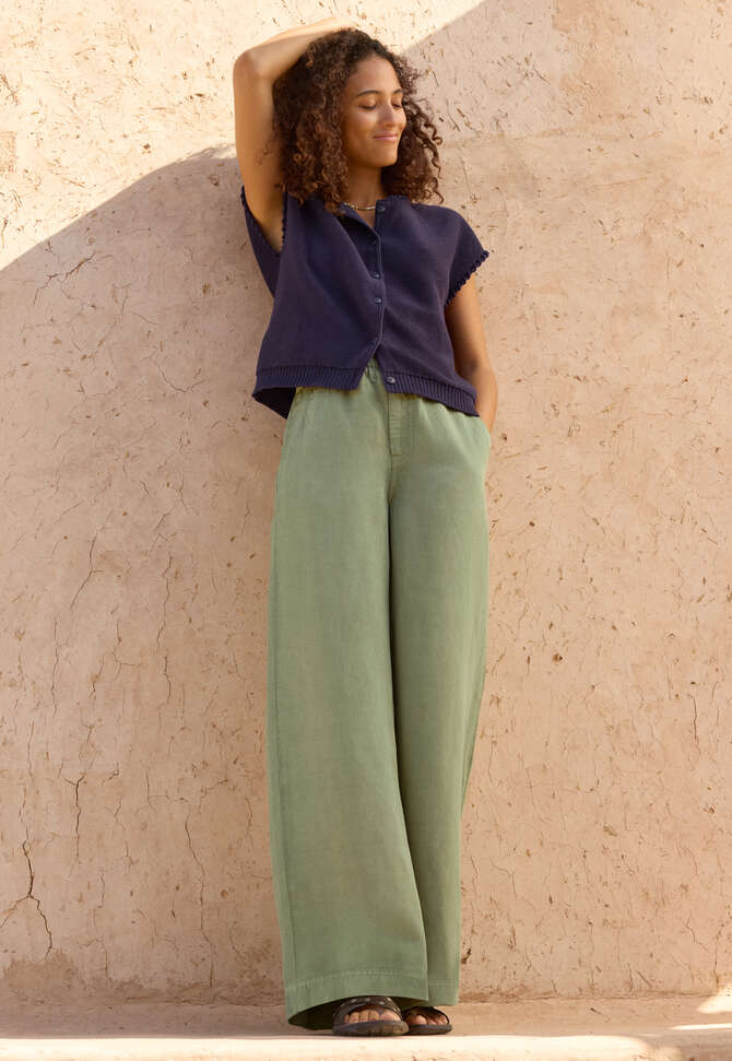 Hose mit weitem Bein, Pistazie, completeTheLook