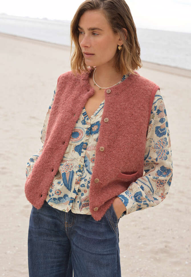 Bluse mit Print, Ecru/Denim, completeTheLook