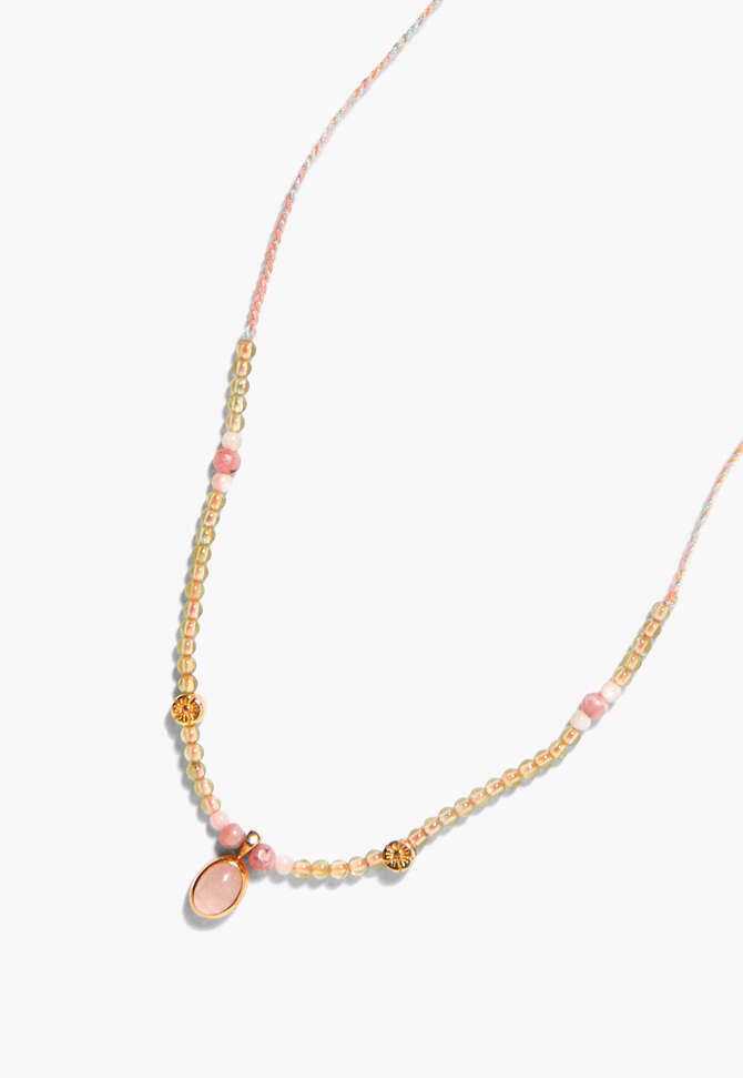 Halskette, Rosenquarz, completeTheLook