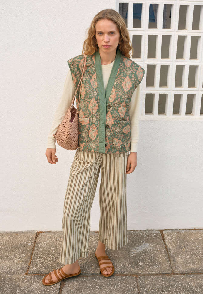 Weste mit Print, Lorbeer/Beach, completeTheLook