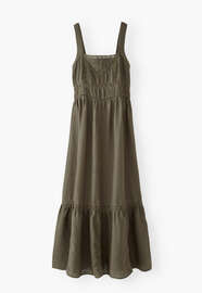 Sommerkleid, Dunkles Moos, webstill
