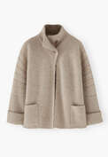 Strickjacke, Haferbeige, webstill