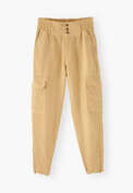 Cargohose, Goldenes Sandbeige, webstill