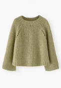 Handgestrickter Pullover, Zartes Oliv, webstill