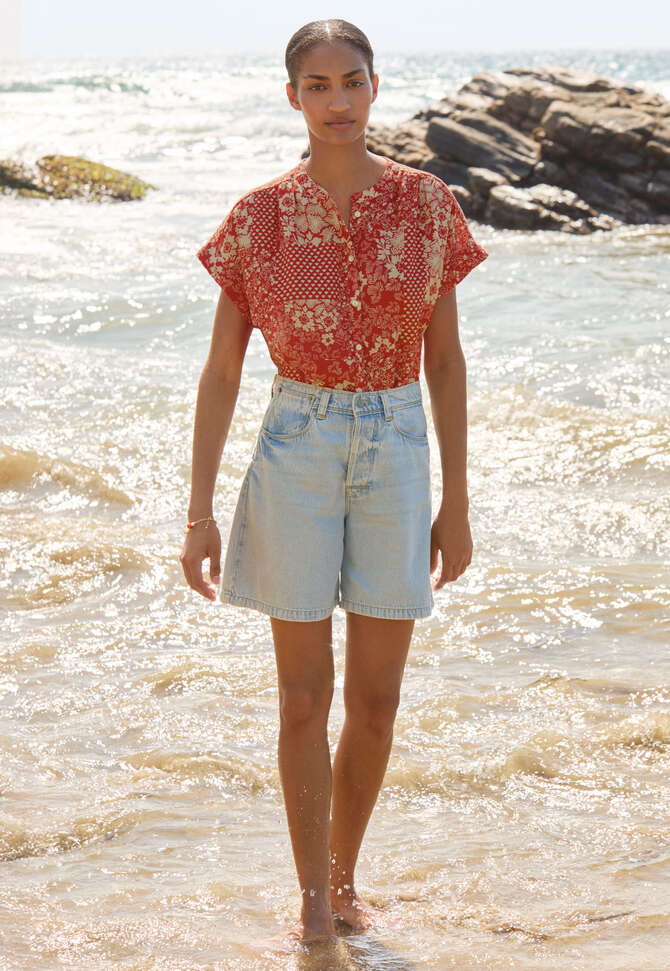 Denim-Shorts, Blasse Waschung, completeTheLook