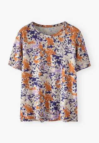Bedrucktes T-Shirt, Stein/Rost, webstill