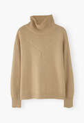 Pullover mit hohem Kragen, Sand, webstill