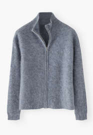 Pullover mit Rei&szlig;verschluss, Blauer Schiefer, webstill