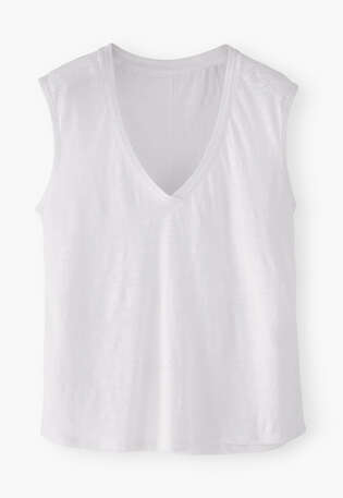 Tank-Top aus Jersey, Wei&szlig;, webstill