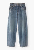 Jeans mit Nahtdetails, Mittlere Waschung, webstill
