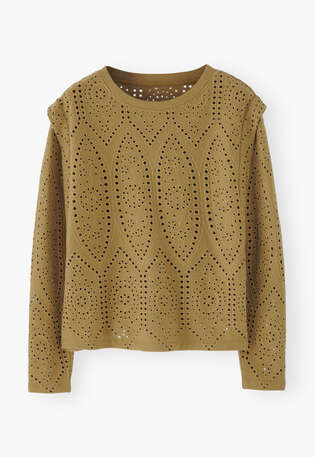 Broderie-Top, Goldenes Oliv, webstill