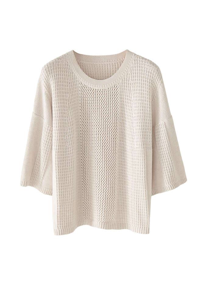 Jacquard-Pullover, Ecru, completeTheLook
