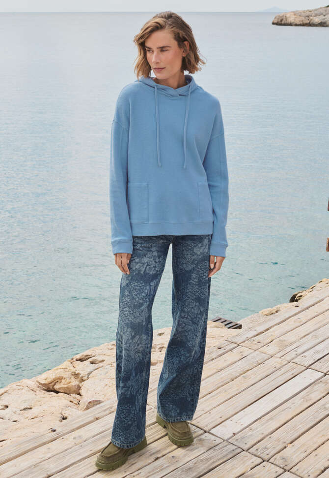 Fleece-Hoodie, Himmelblau, completeTheLook
