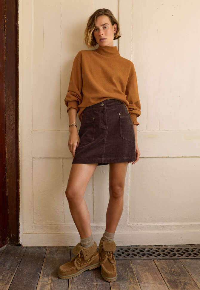 Sweatshirt mit hohem Kragen, Kupfer, completeTheLook