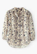 Bedruckte Bluse, Ecru, webstill