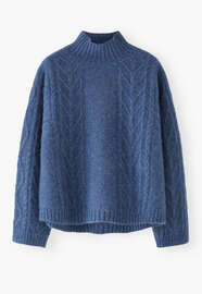 Zopfmuster-Pullover, K&ouml;nigsblau, webstill