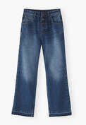 Jeans mit ausgelassenem Saum, Dunkles Mid-Vintage, webstill
