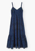 Broderie-Anglaise-Kleid, Tinte, webstill