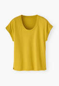 Ripp-T-Shirt, Lebhaftes Gelb, webstill