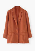 Entspannter Blazer, Gebranntes Orange, webstill