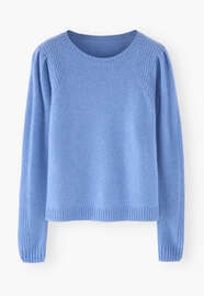 Pullover mit Puff&auml;rmeln, Kornblume, webstill