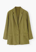 Entspannter Blazer, Helles Oliv, webstill